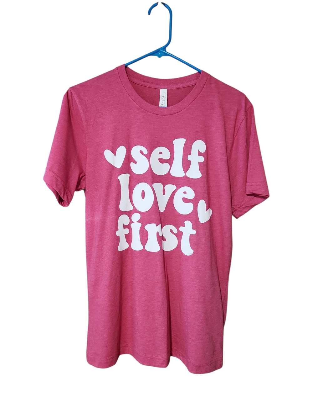 Bella Canvas Pink Graphic Tee - "self love first"